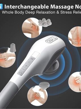 TYMO Handheld Deep Massage Tool for Women/Men w 5 interchangeable